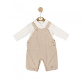 Mintini Baby Boy Beige Corduroy Dungaree Set